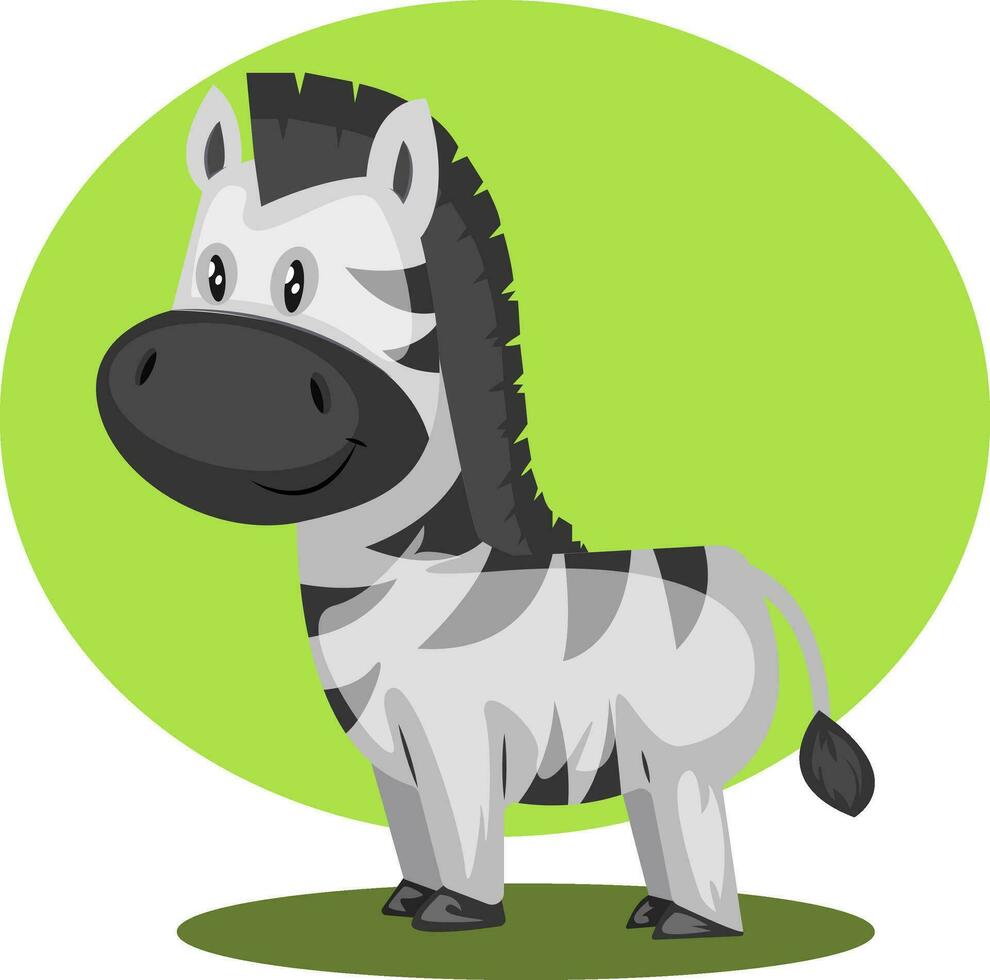 Cute zebra, illustration, vector on white background.