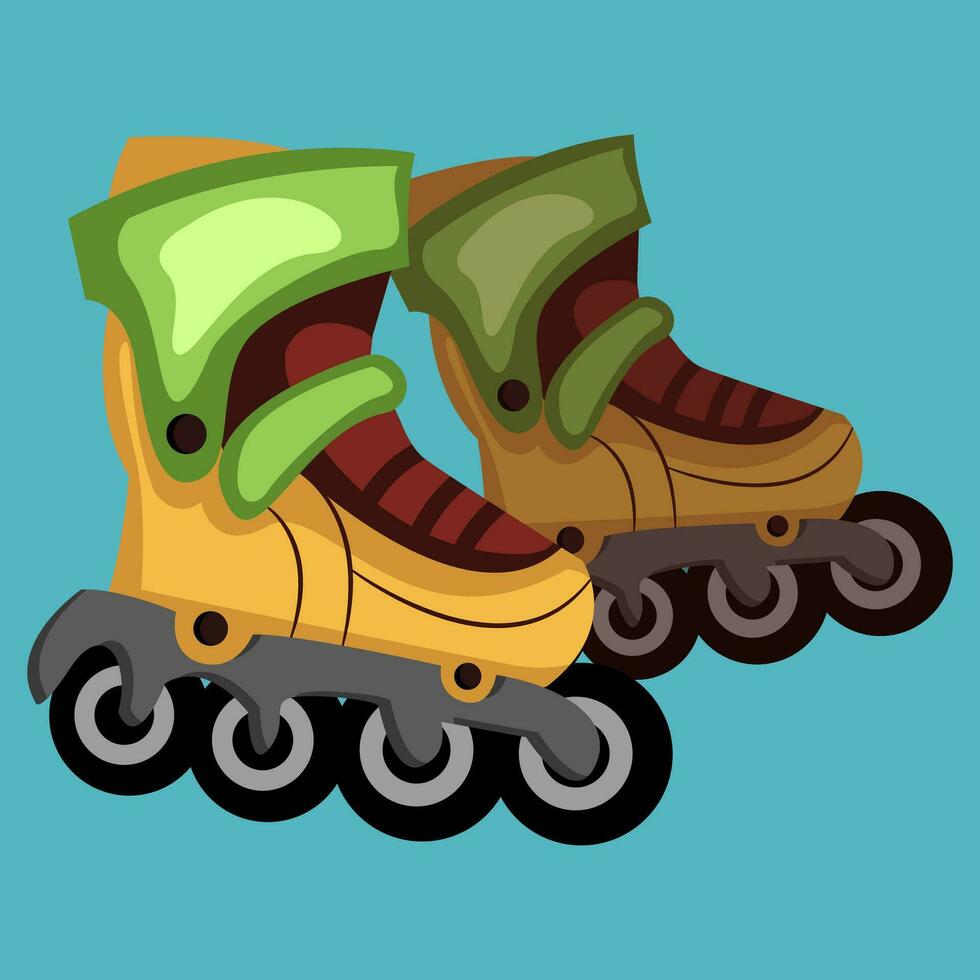 Scatting shoes vector color illustration.