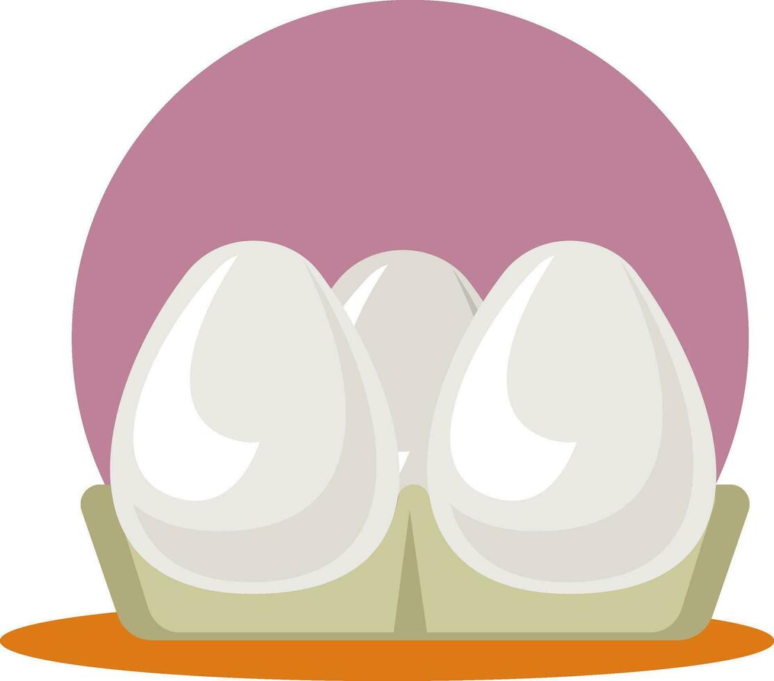 Eggs in carton box, illustration, vector on white background.