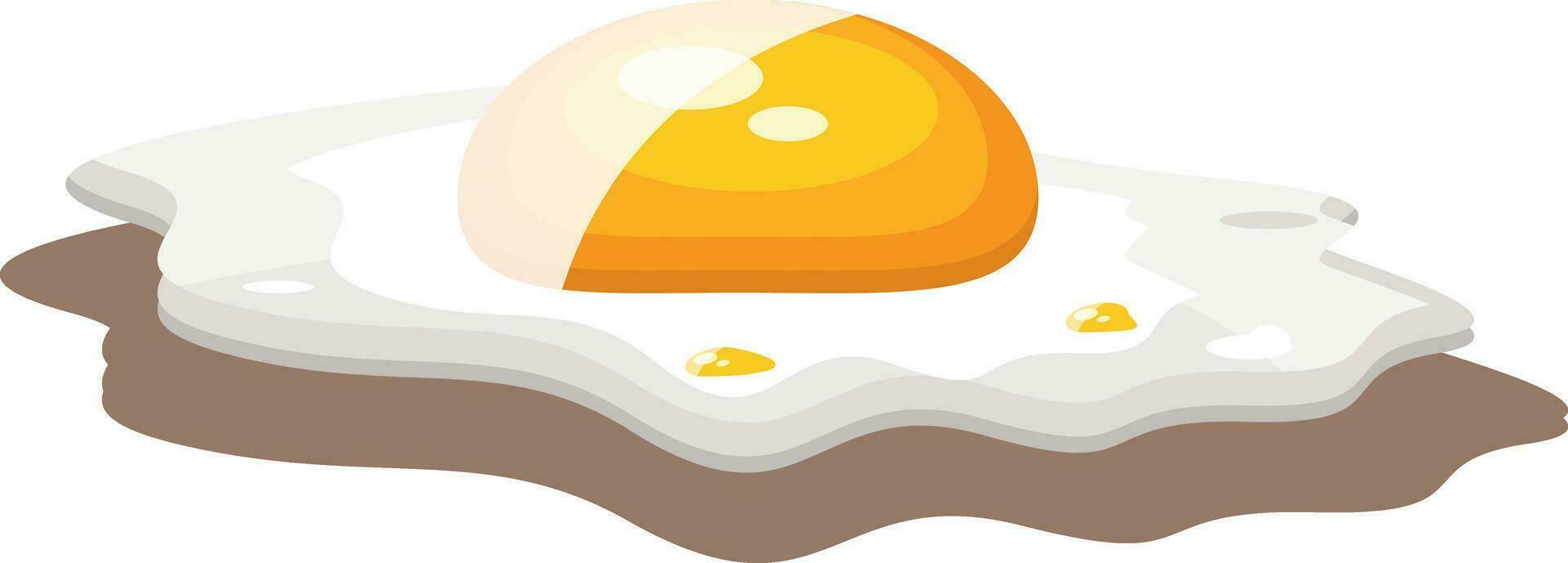 Delicious poached egg, illustration, vector on white background.