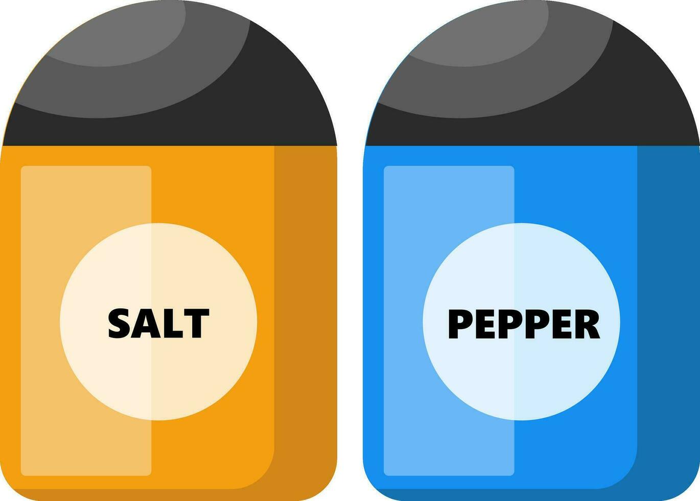 Salt and pepper vector color illustration.