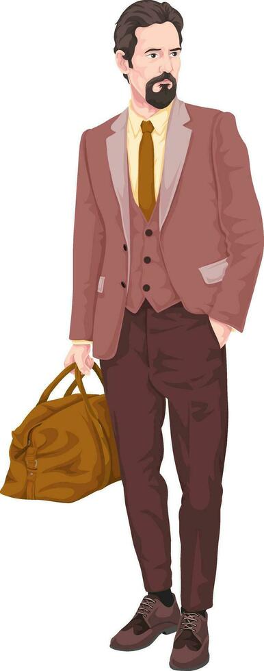 Vector of businessman with luggage.