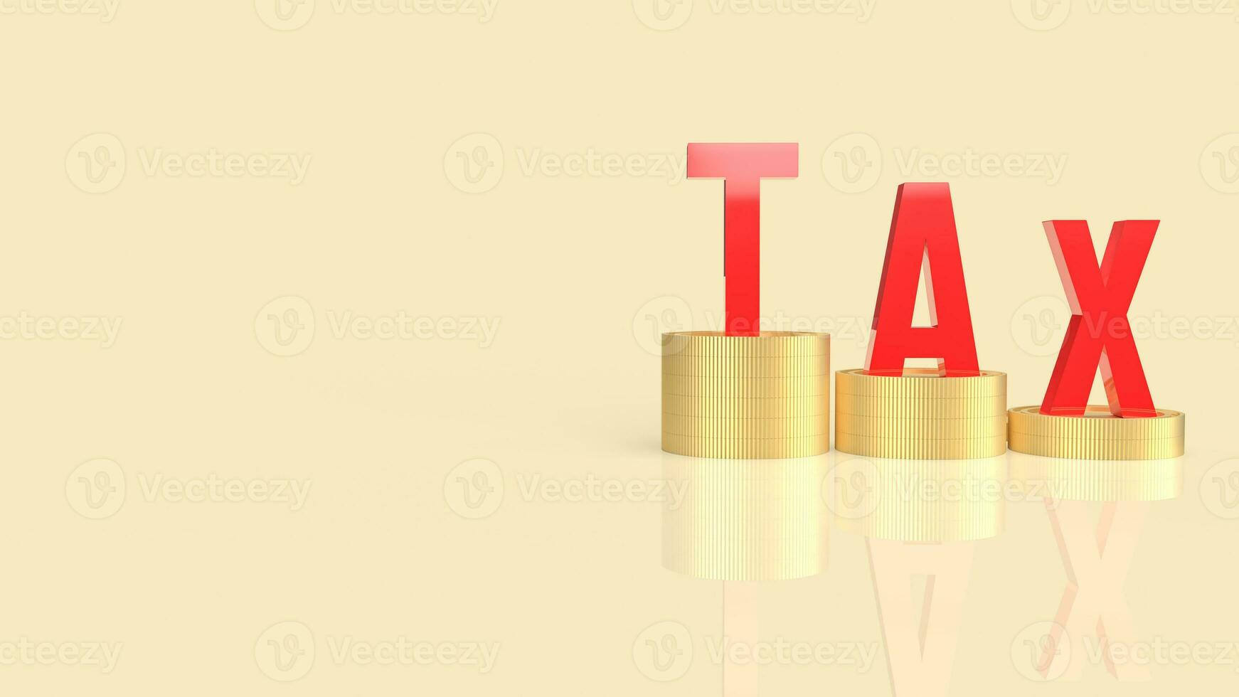 impuesto en monedas para negocio concepto 3d representación foto