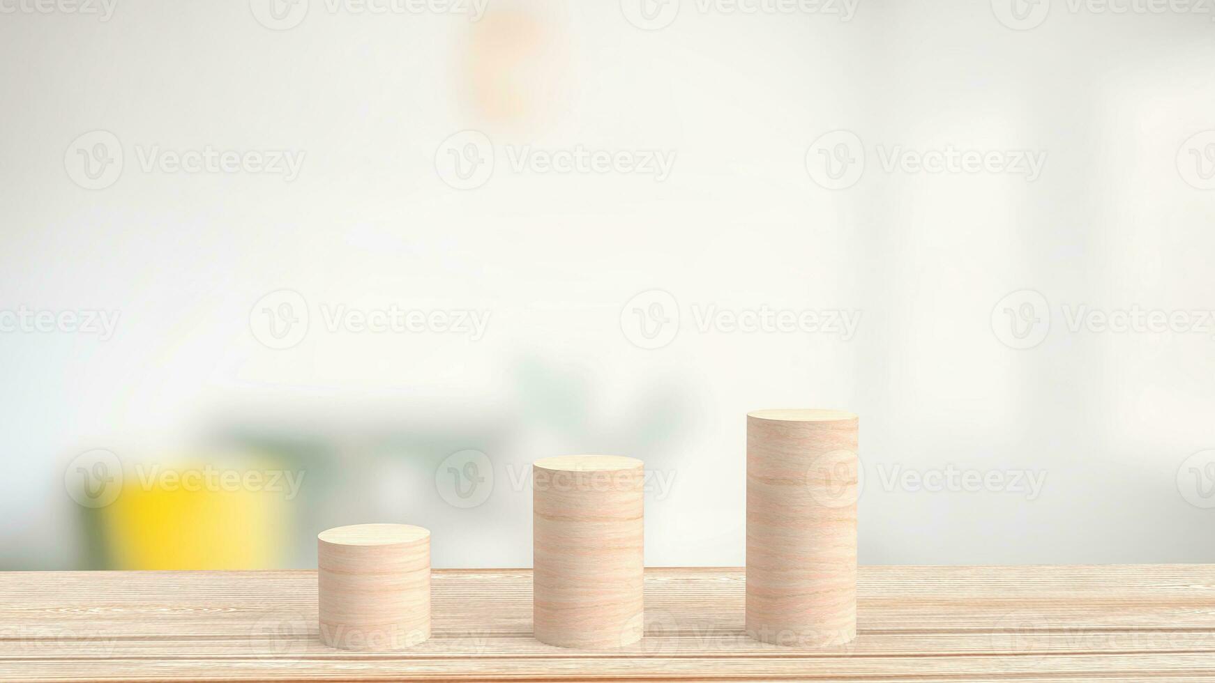 The wood chart for Business concept 3d rendering. photo