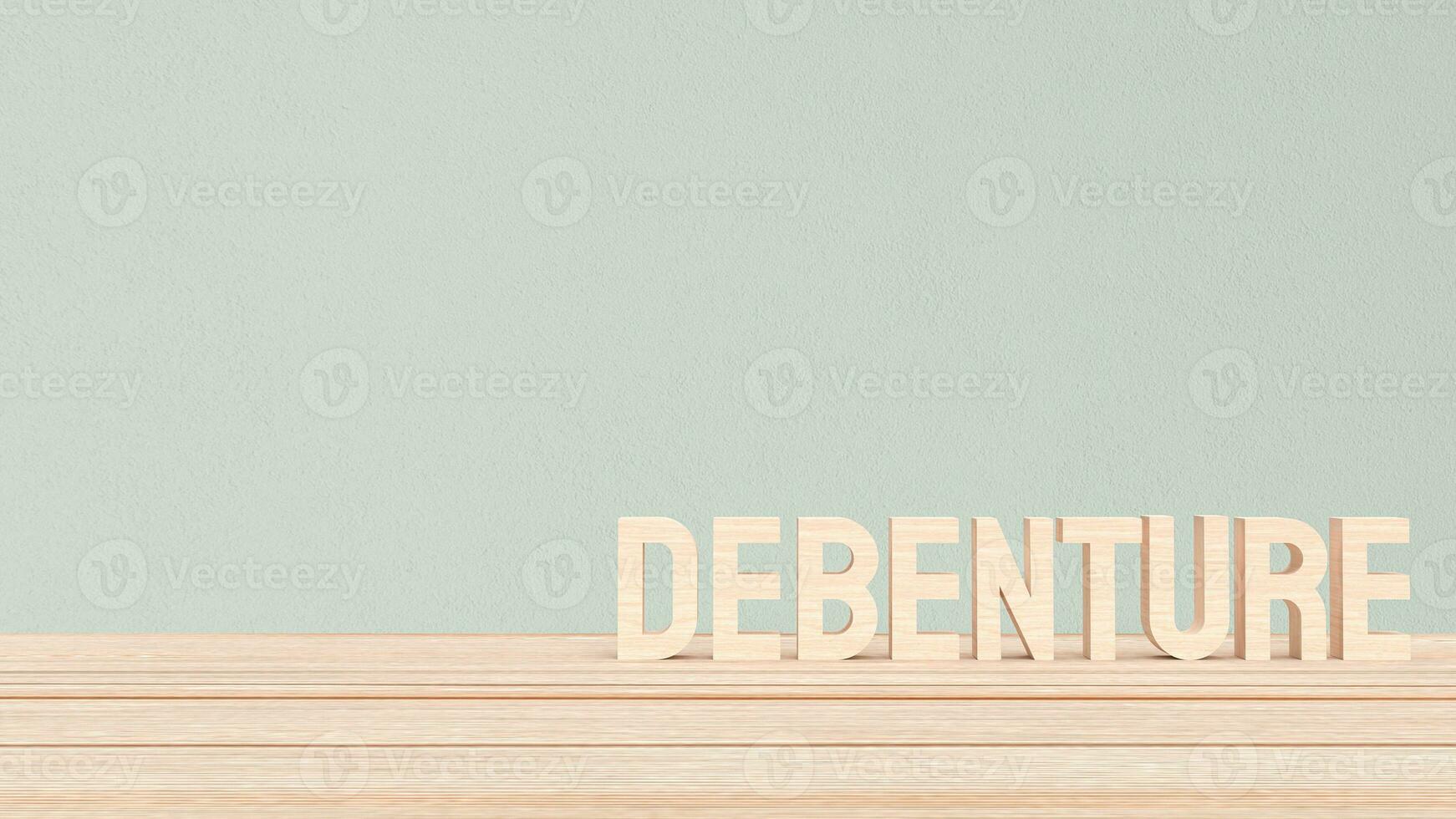 The Debenture text for Business concept 3d rendering. photo