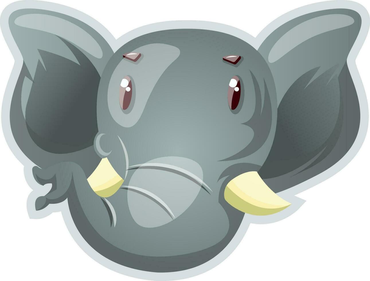 elefante grande, ilustración, vector sobre fondo blanco.