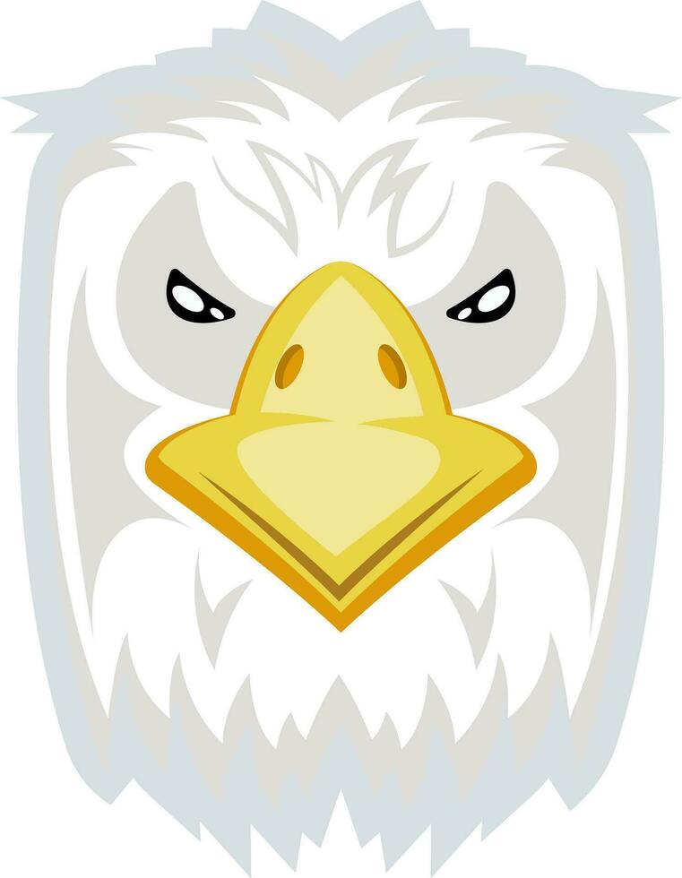 Angry looking eagle, illustration, vector on white background.