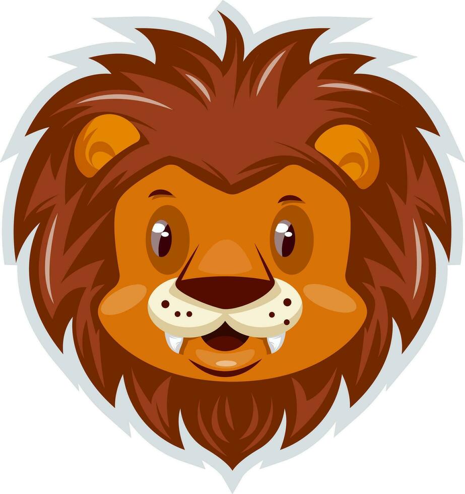 Cute little lion, illustration, vector on white background.