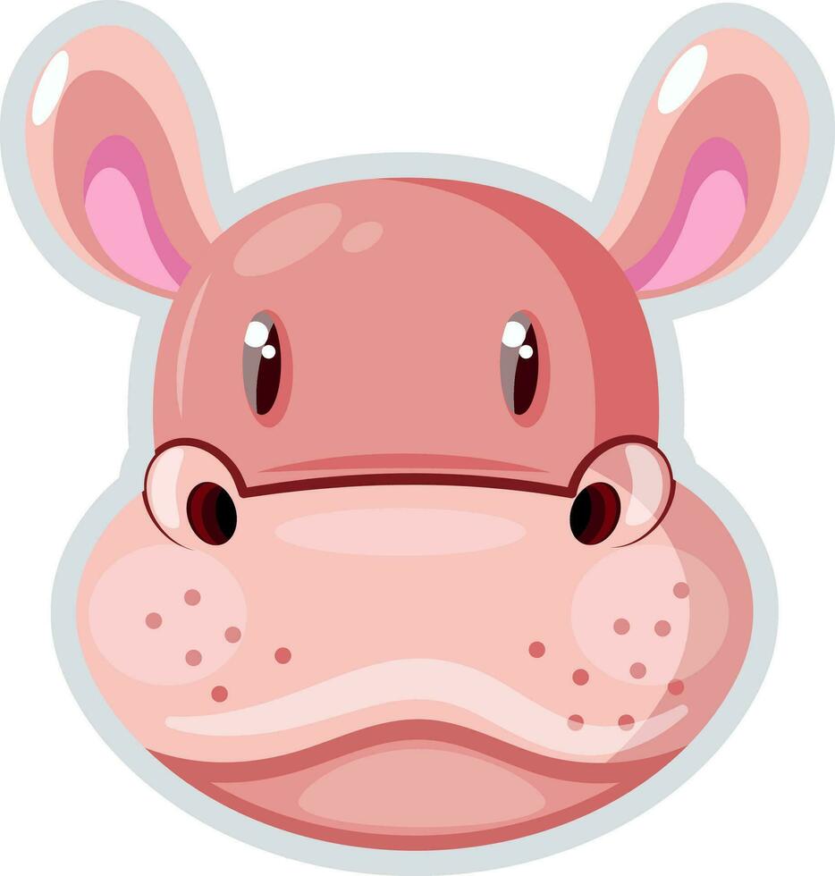 Happy hippopotamus smiling, illustration, vector on white background.