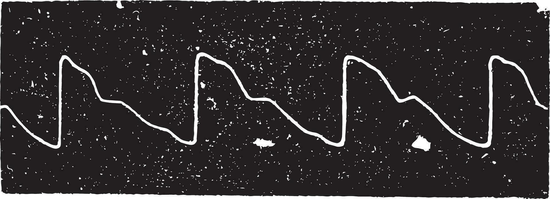 Normal Pulse, vintage engraving. vector