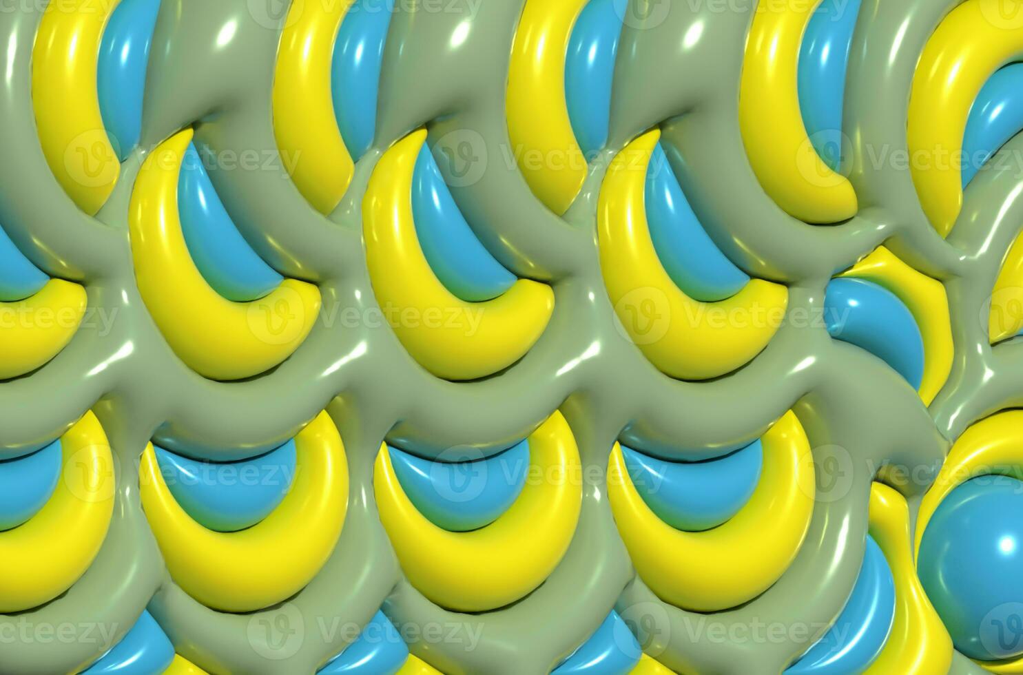 Background with circles, inflated shapes. 3d rendering illustration photo