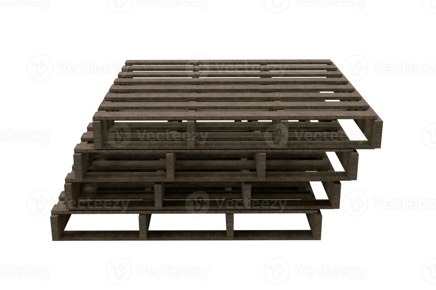 3d rendering stack of wooden pallets photo