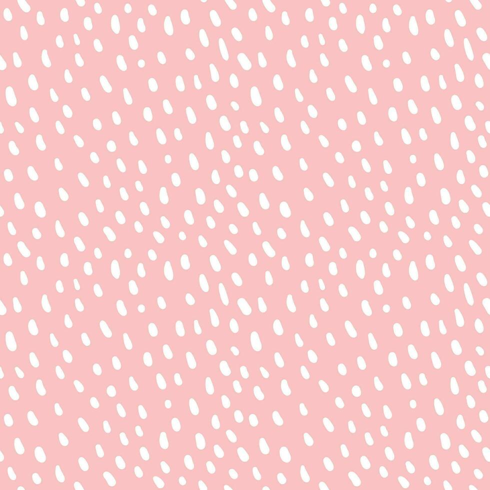 Abstract seamless hand drawn pattern with white dots on a pink background vector