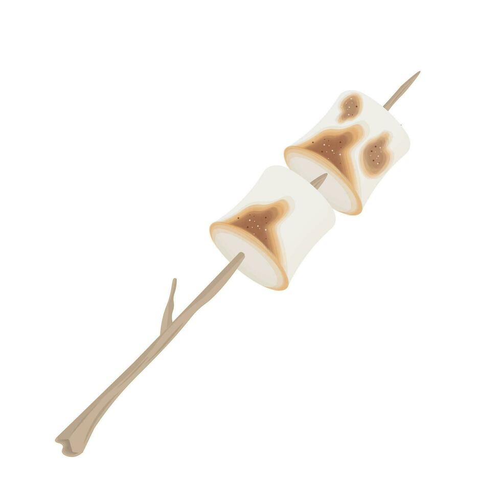 logo illustration Vector of marshmallows with a wooden stick