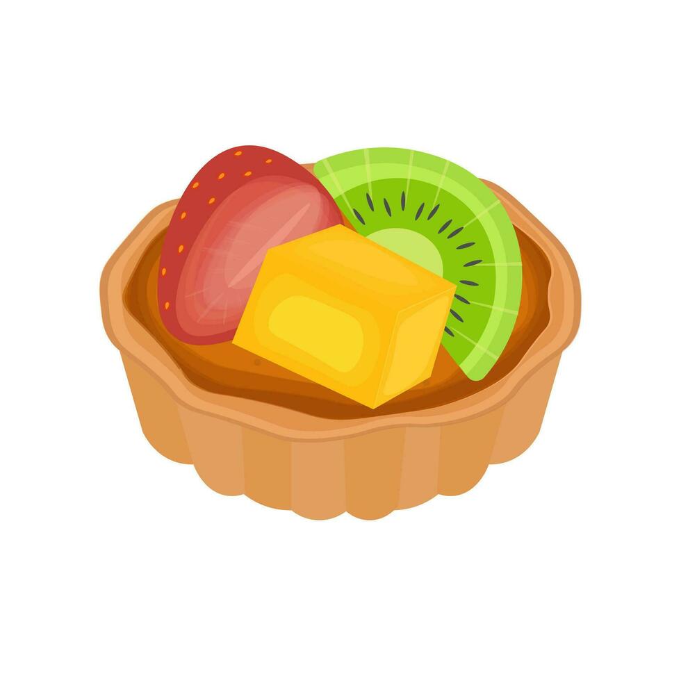 Fruit pie vector illustration logo