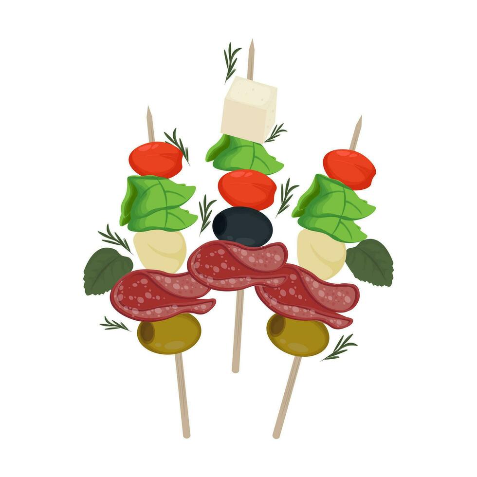 Logo illustration vector Antipasti Antipasto Skewers
