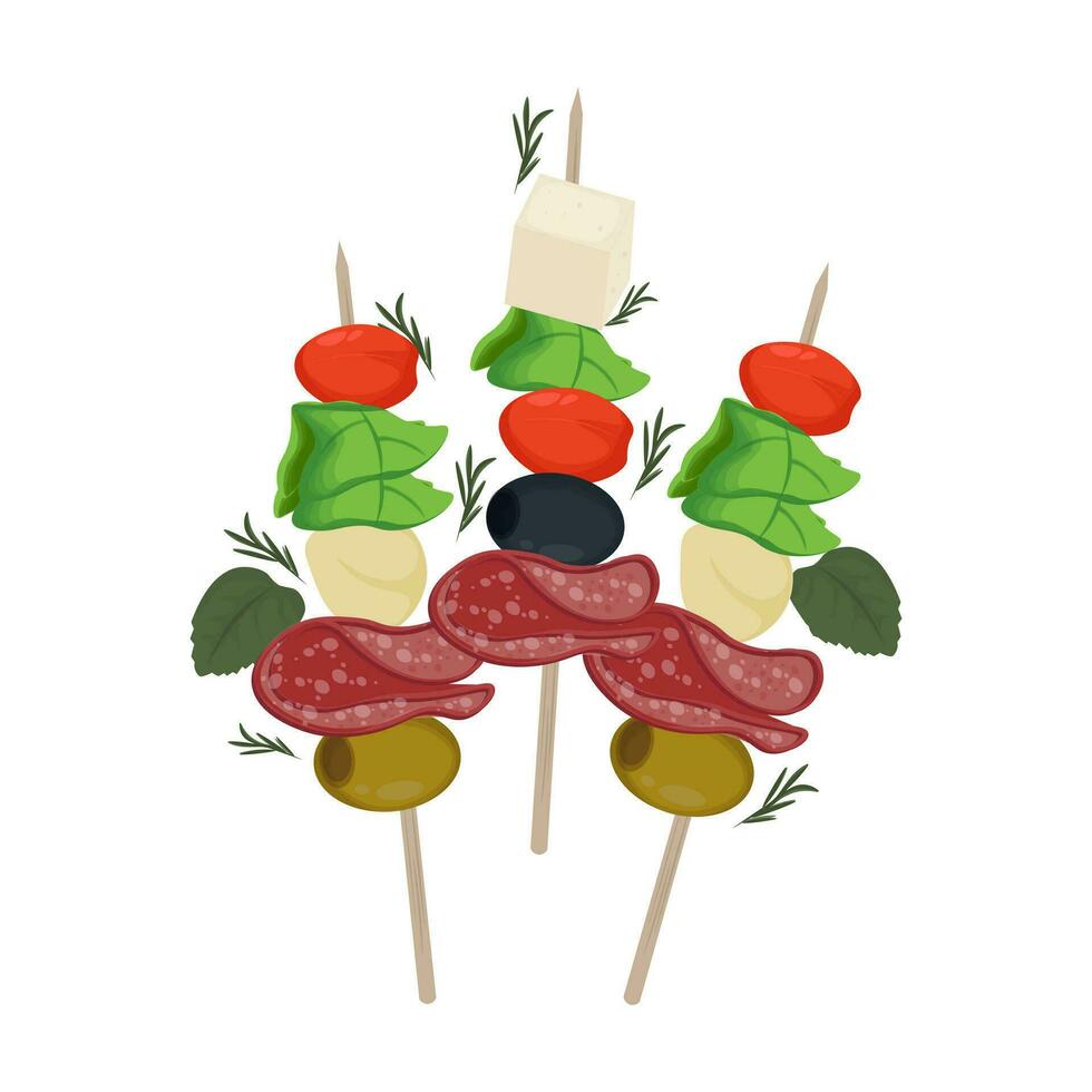 logo ilustración vector antipasti antipasto brochetas