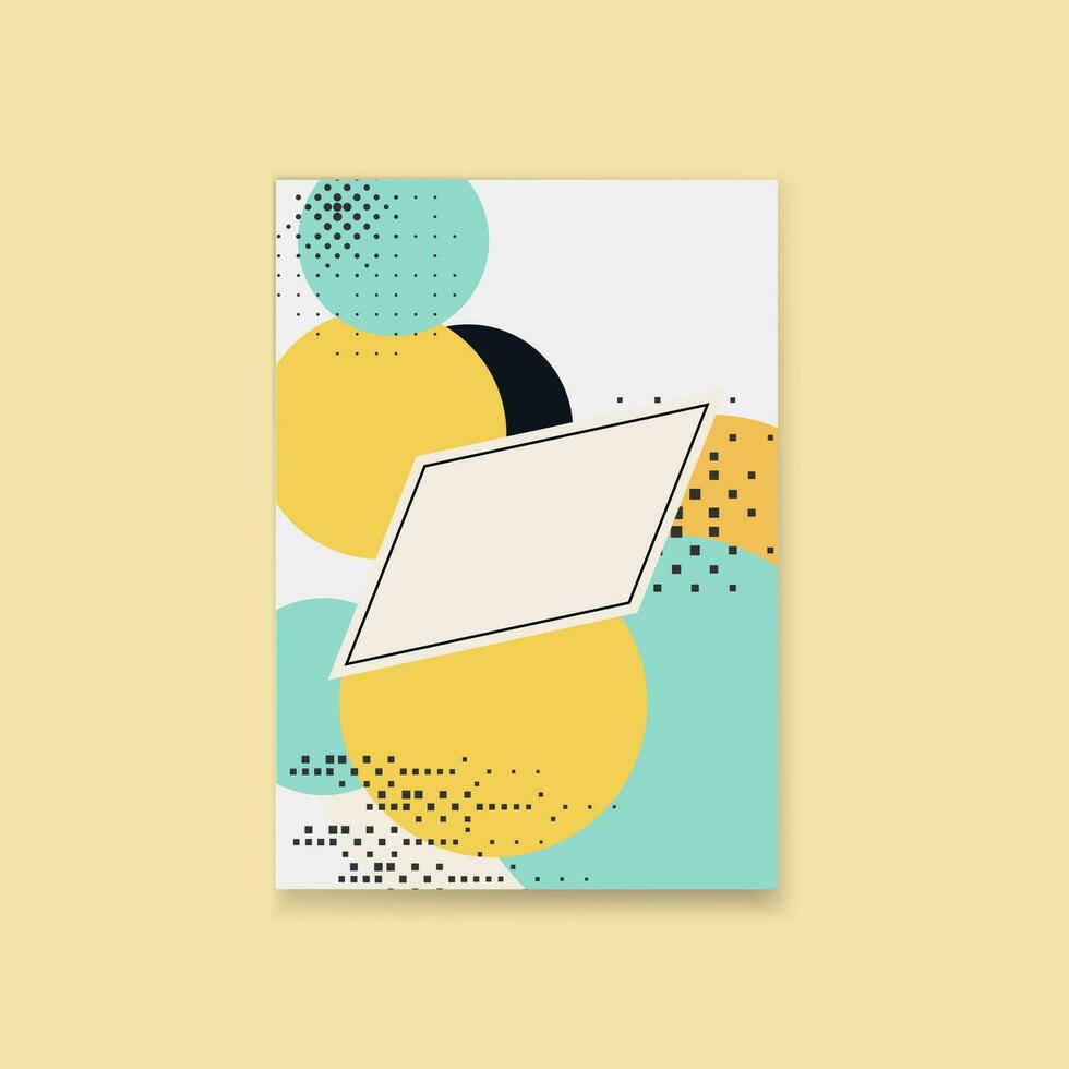 Abstract cover design template. Minimal geometric background in Memphis style . Vector illustration