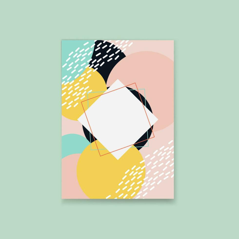 Abstract cover design template. Minimal geometric background in Memphis style . Vector illustration