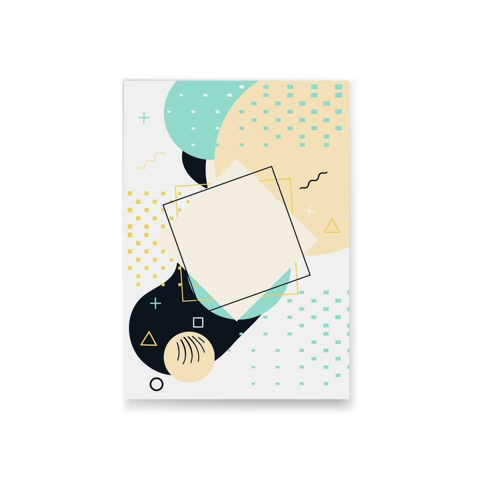 Abstract cover design template. Minimal geometric background in Memphis style . Vector illustration.