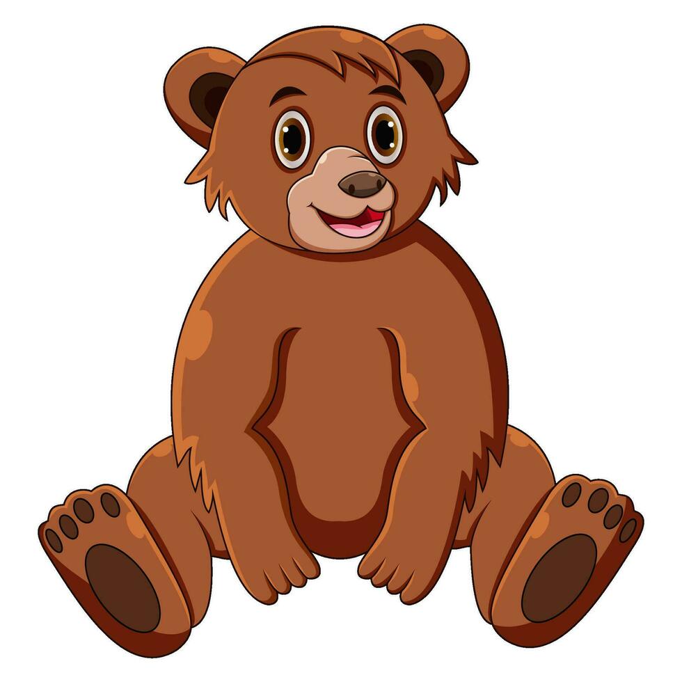 Cute bear cartoon vector