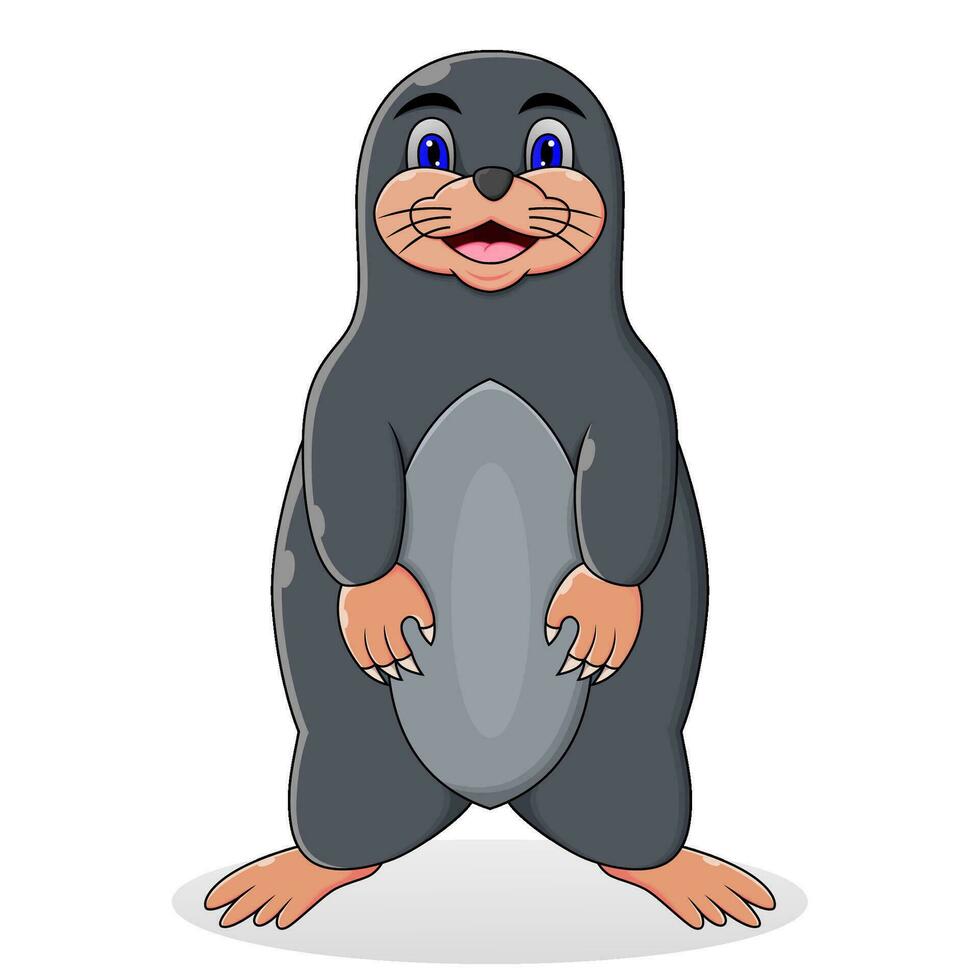 Cute mole cartoon with background white vector