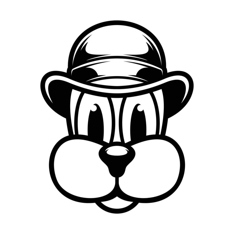Dog Bow Hat Outline vector