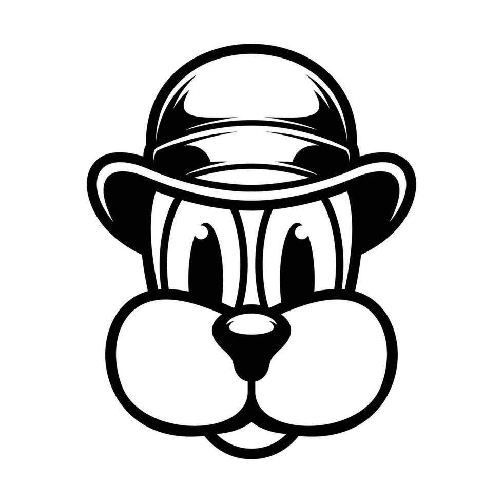 Dog Bow Hat Outline vector