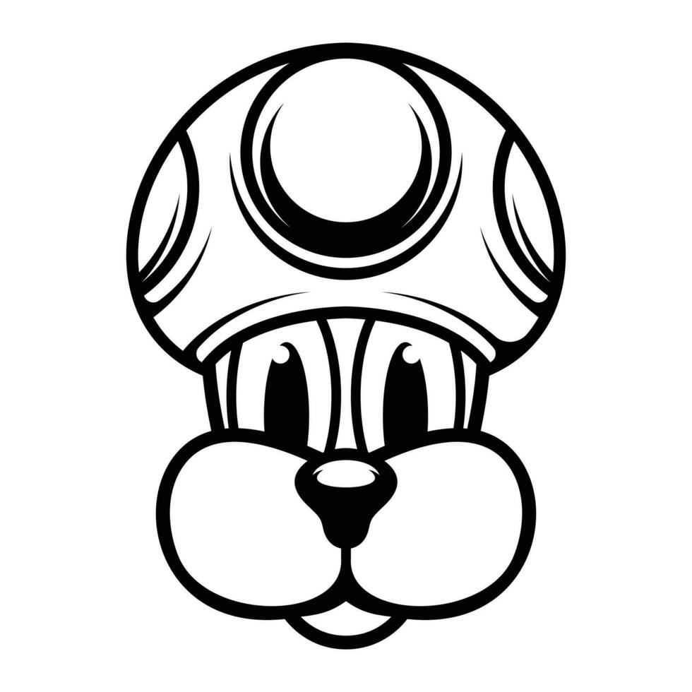 Dog Mushroom Hat Outline vector