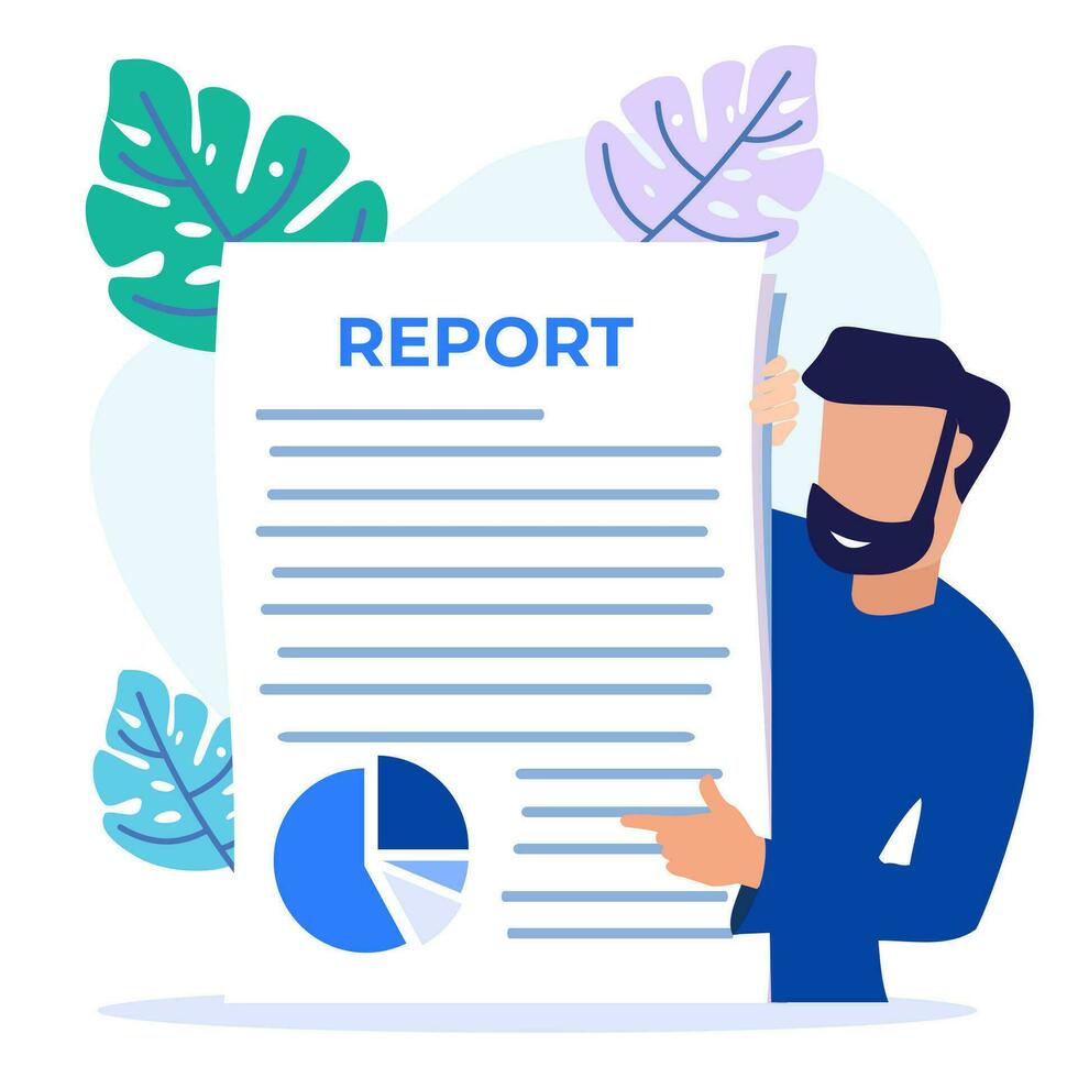 Illustration vector graphic cartoon character of report
