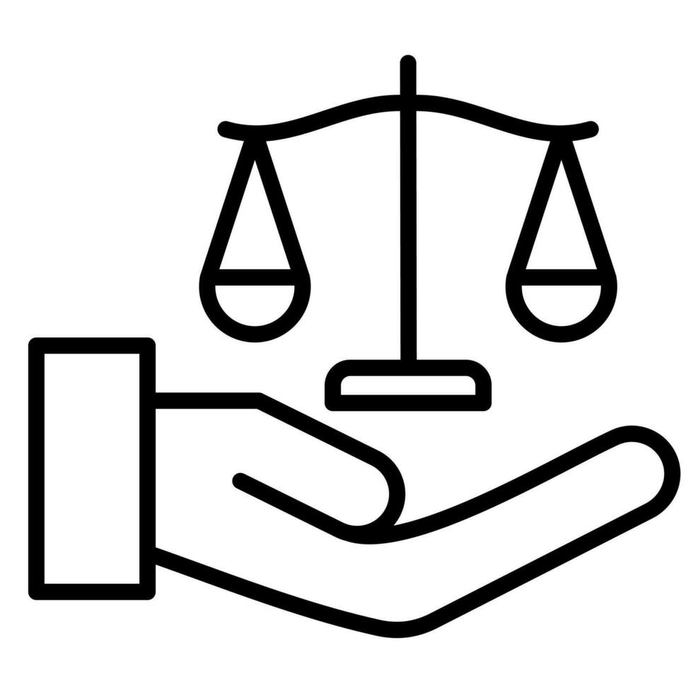 justicia icono línea vector ilustración