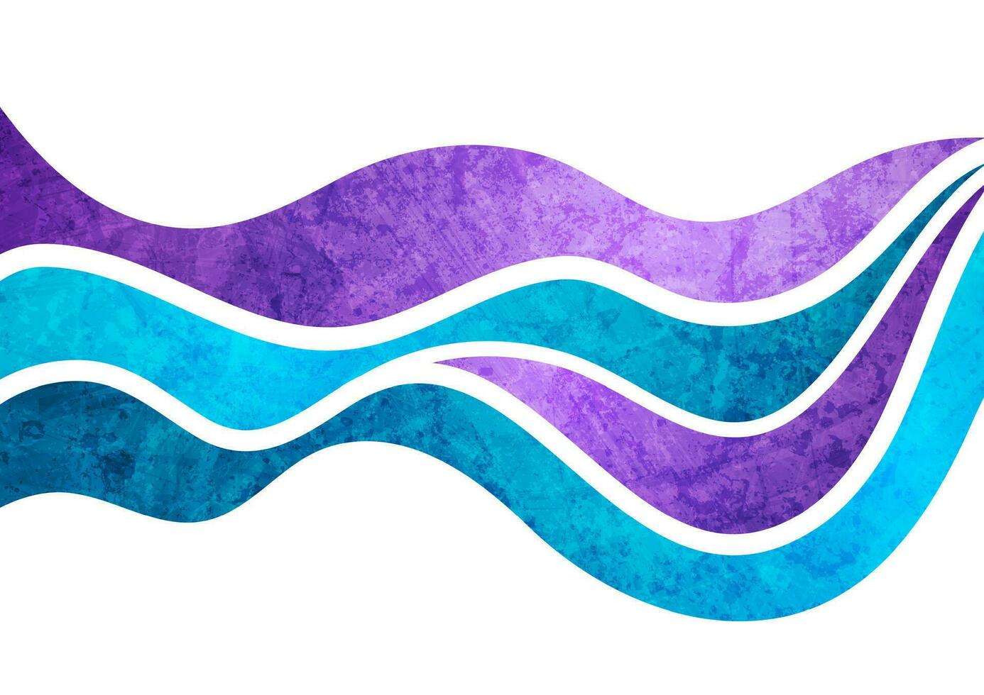 Blue purple grunge waves abstract background vector