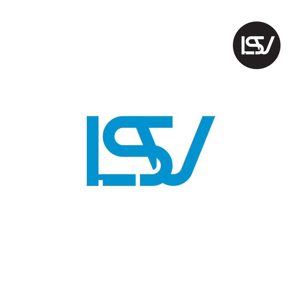 letra lsv monograma logo diseño vector