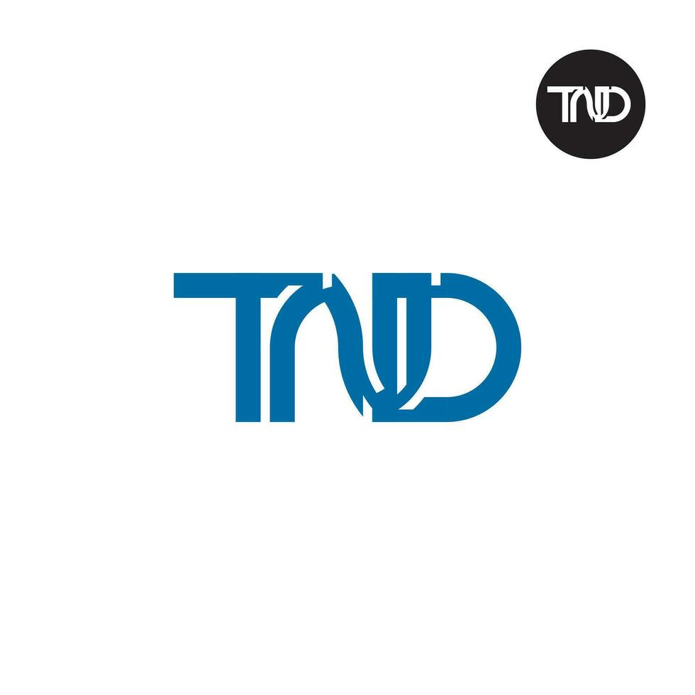 letra tnd monograma logo diseño único vector