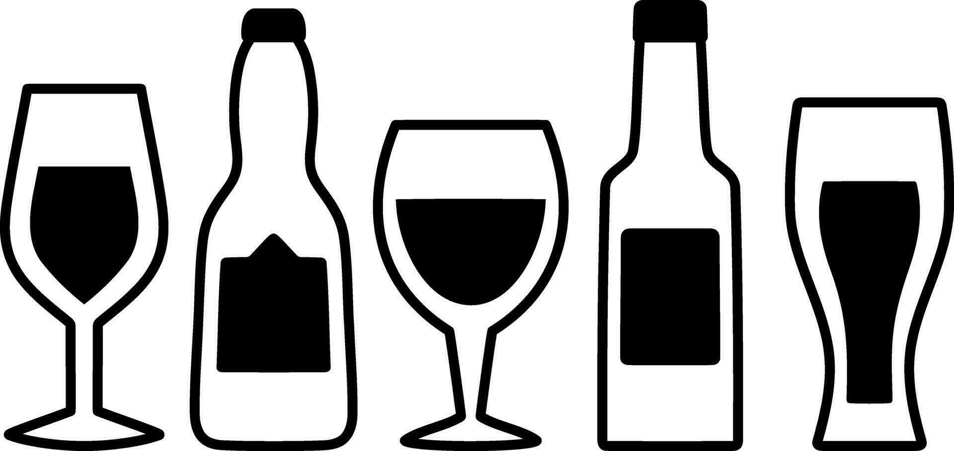 Beer icon Beer glass bottle Wine Vector illustration