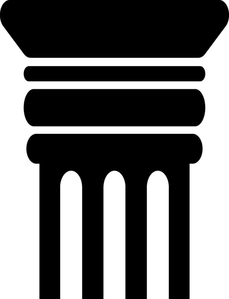 Pillar greek icon Justice symbol Column stencil Vector illustration