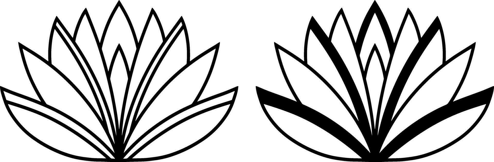 Lotus flower doodle icon Engrawing vector