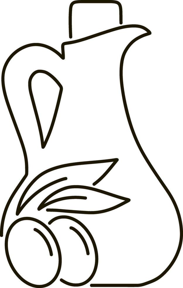Sketch jug olive icon Food clipart Fruit apricot peach plum Vector illustration