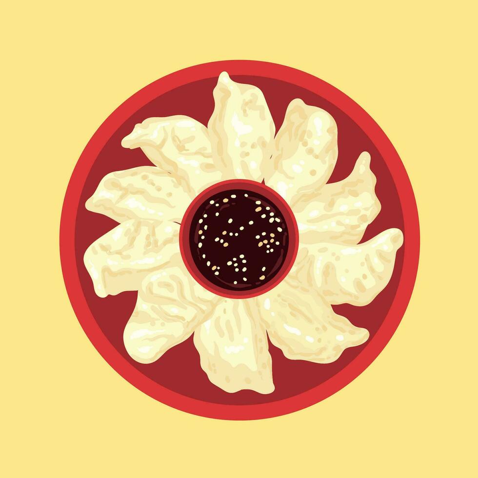 gyoza food vector illustration