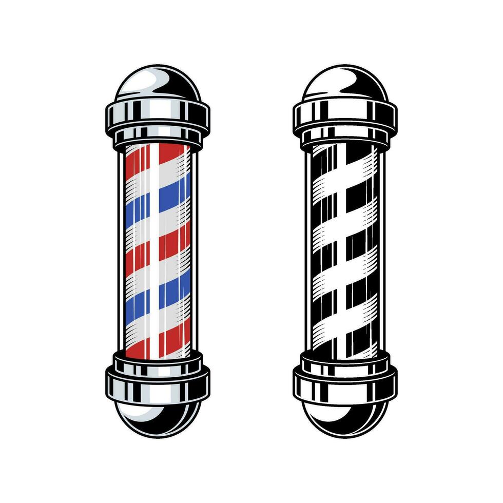 barber pole lamp illustration, barbershop logo vector