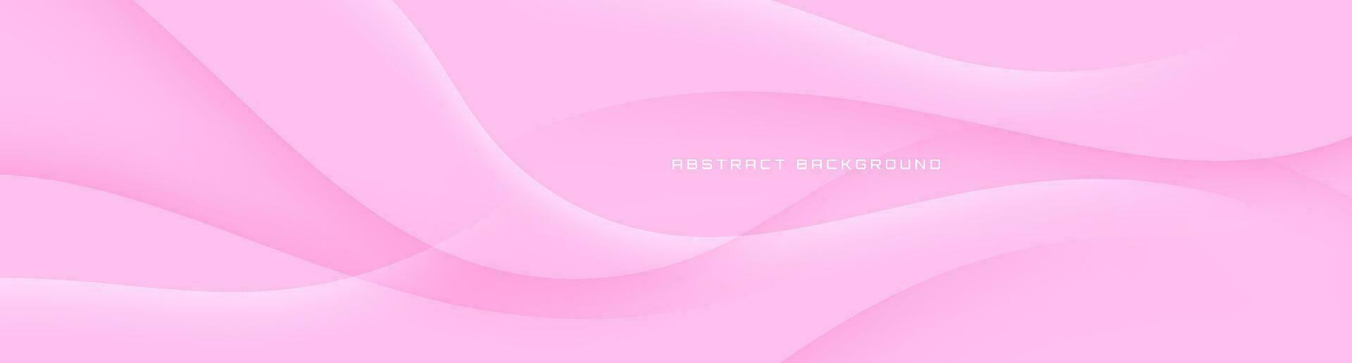 3D pink geometric abstract background overlap layer on bright space with waves decoration. Minimalist modern graphic design element cutout style concept for banner, flyer, card, or brochure cover vector