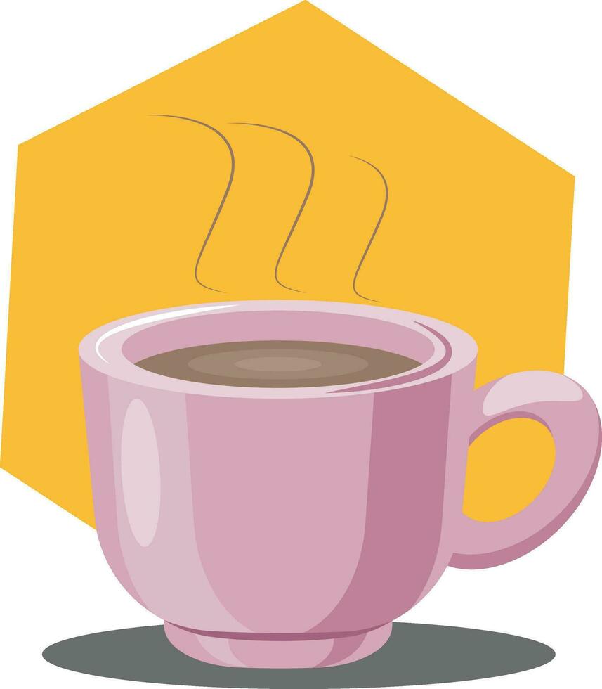 Cup of hot tea, illustration, vector on white background.