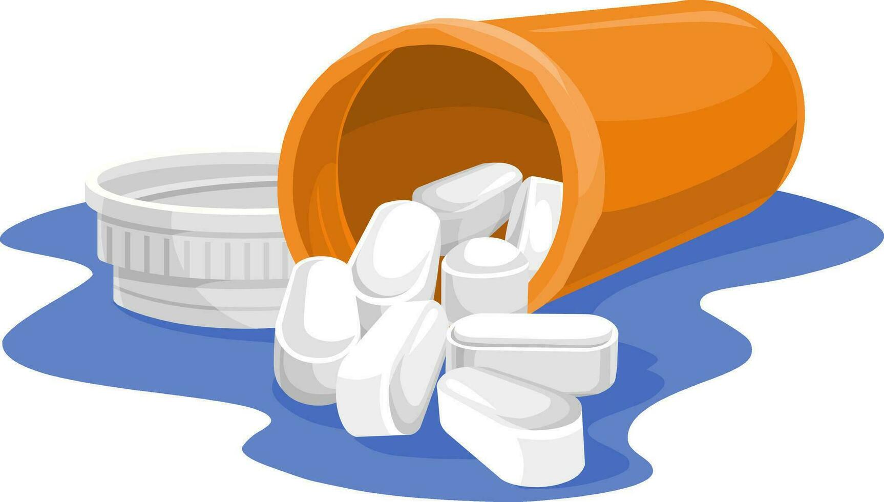 Vector of tablets and bottle.