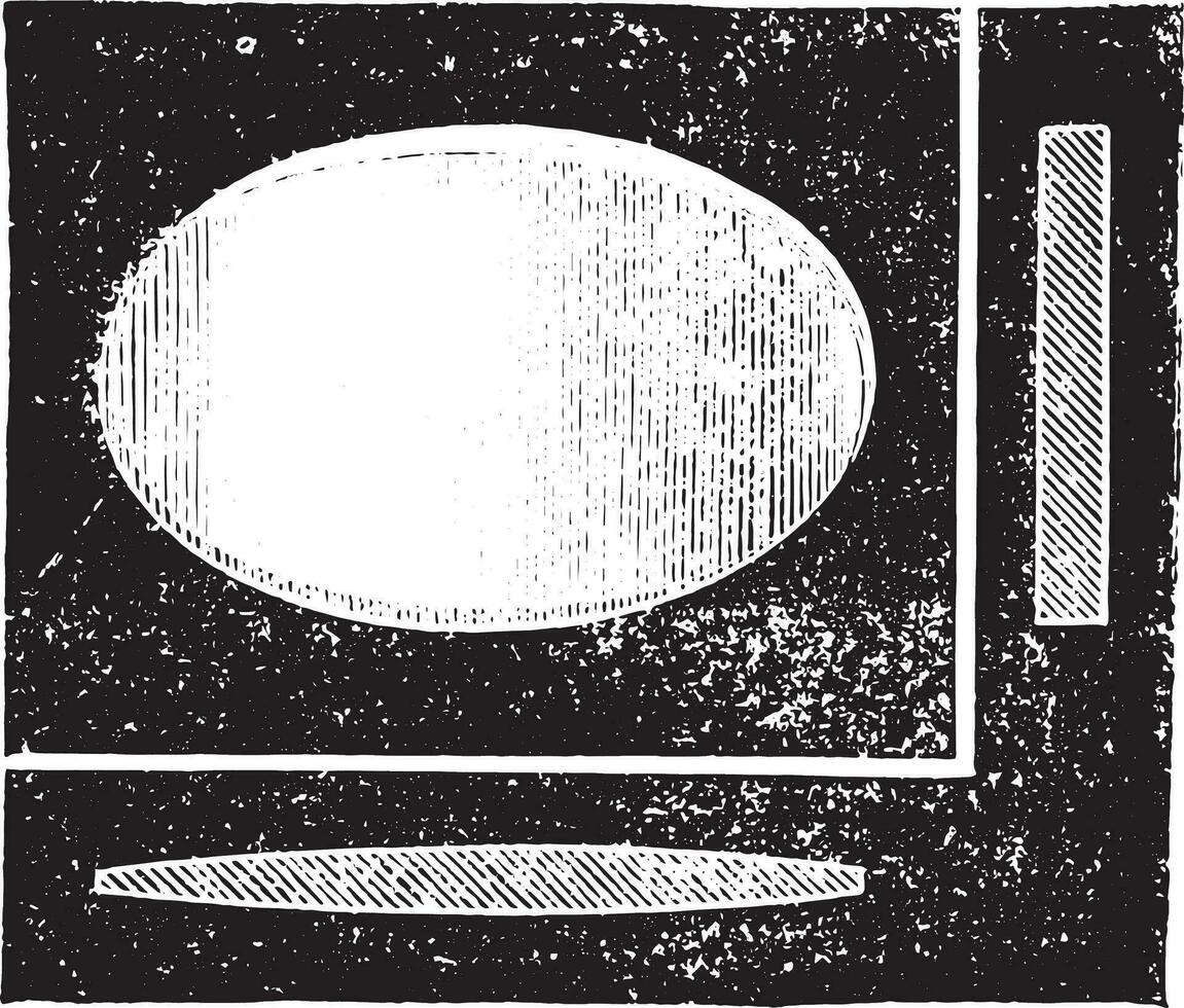 Plane cylindrical lens, vintage engraving. vector