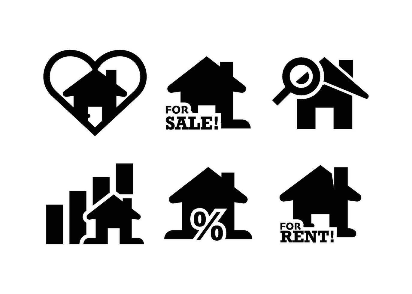 Real estate house icon silhouette design template vector