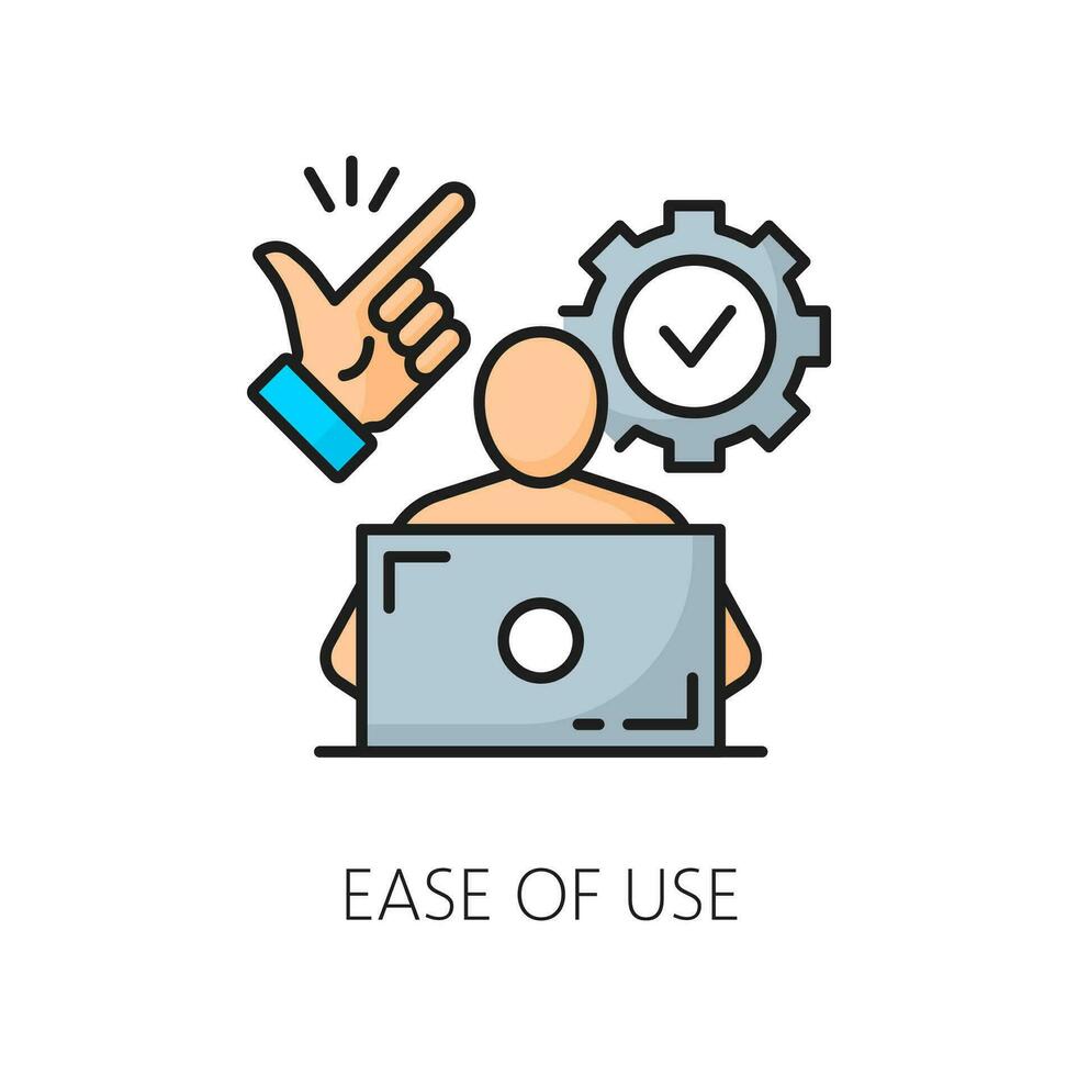 Easy of use. CMS. Content management system icon vector