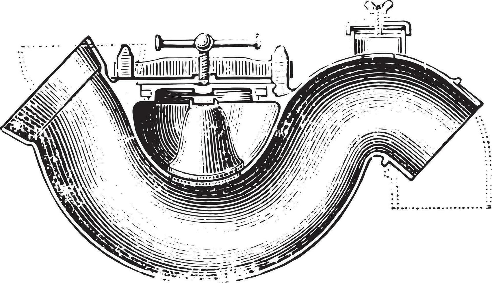 Syphon shutter S Downpipe of household and stormwater, vintage e vector