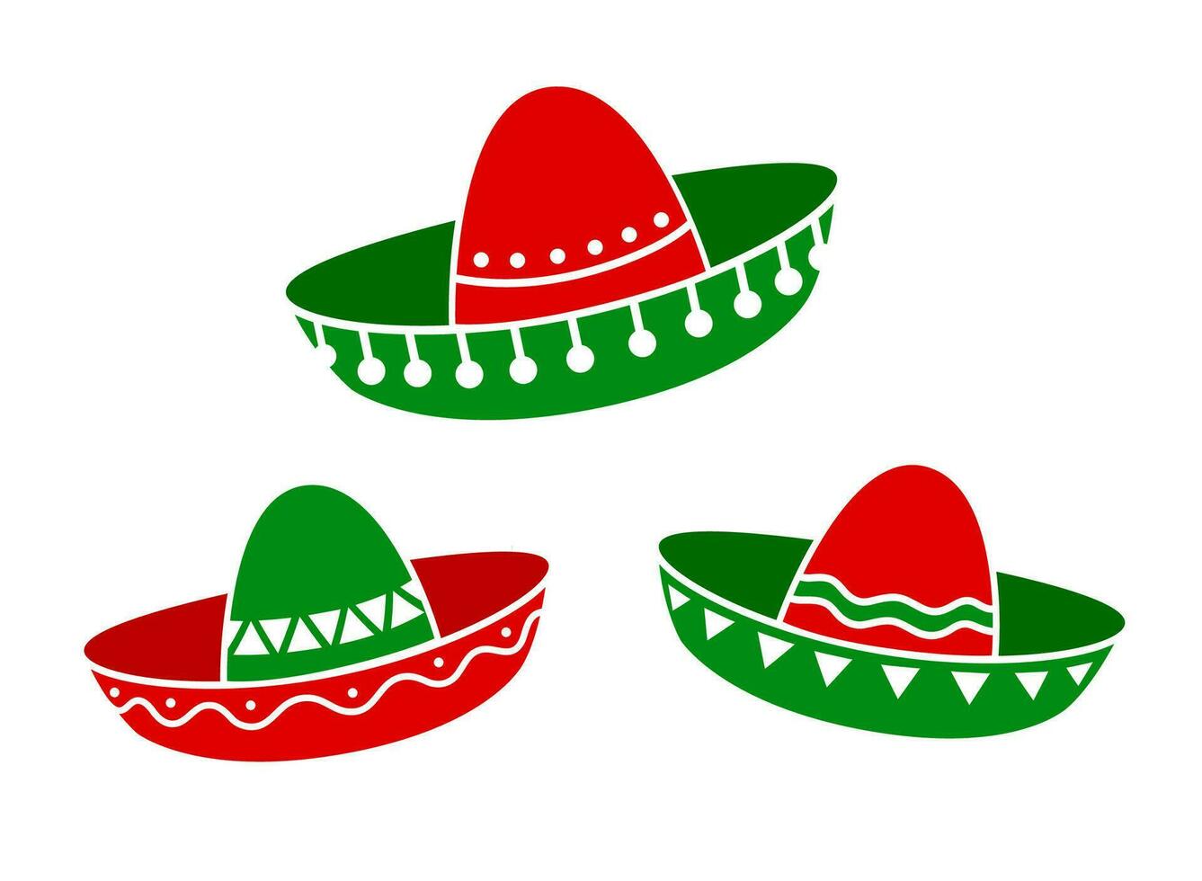 mexicano sombrero sombreros con mexico étnico ornamento vector