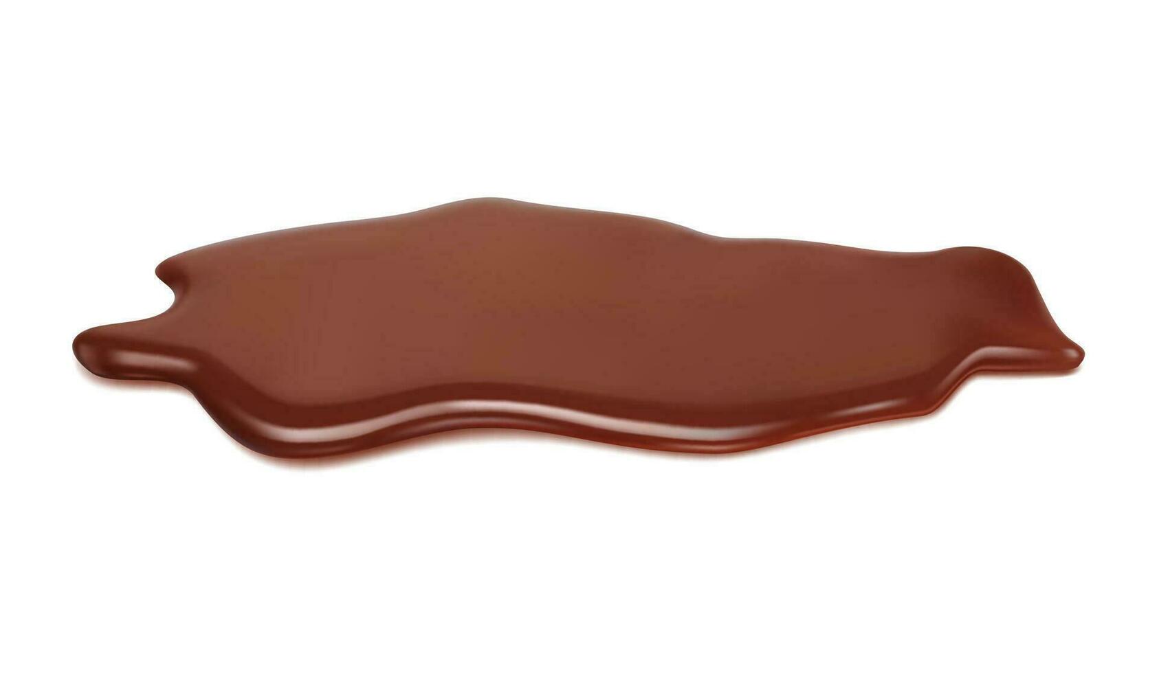 Liquid brown chocolate puddle, choco milk spill vector