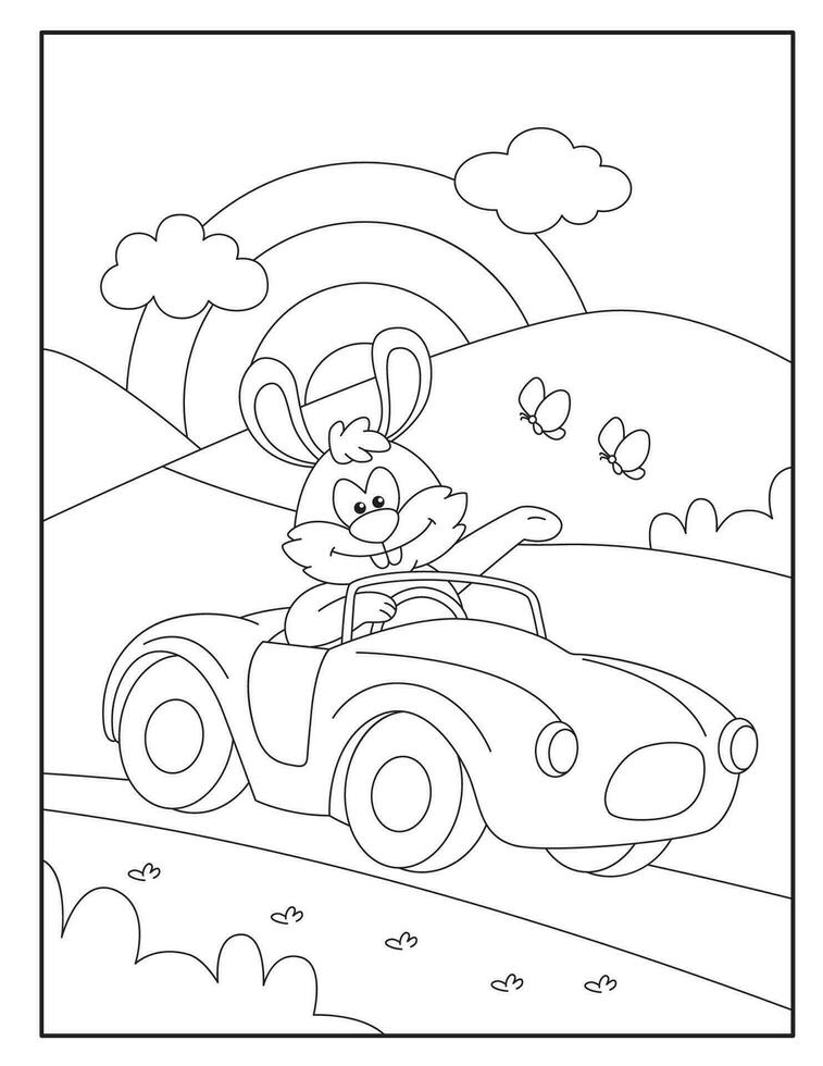 Easter bunny Coloring Pages for Kids vector